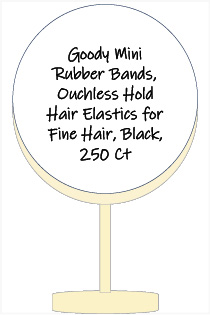 Goody Mini Rubber Bands, Ouchless Hold Hair Elastics for Fine Hair, Black, 250 Ct